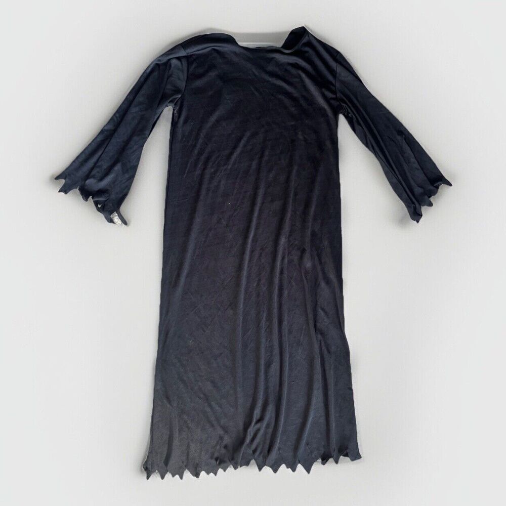 Black Cloak Robe Halloween Costume Kids M 8-10 Vampire Witch Wizard Grim Reaper